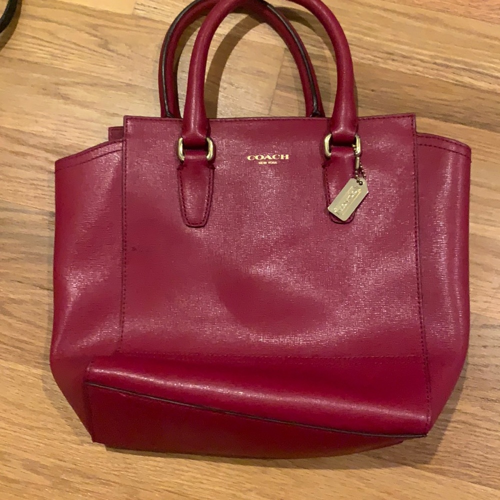 Red petite coach purse